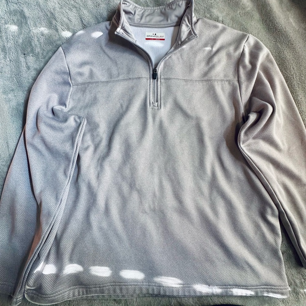 Grand Slam Light Gray Textured Pullover